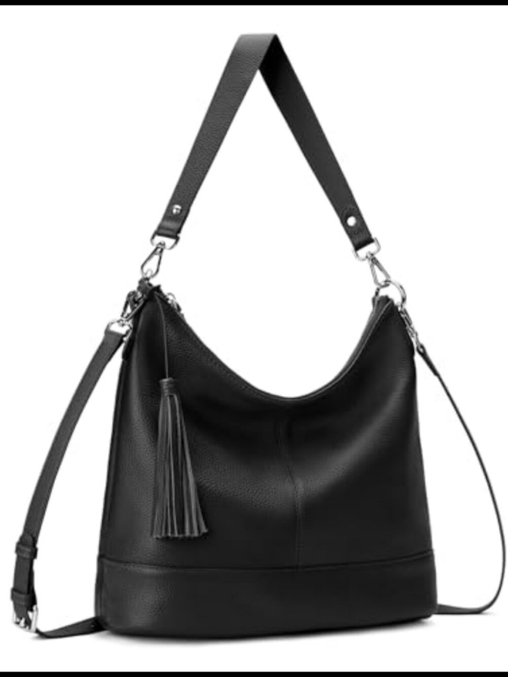Genuine Leather Hobo Crossbody Bag Soft Real Leather Bucket Shoulder Purse